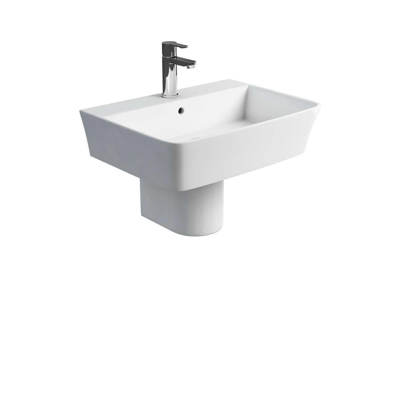 Fine S40 600 basin and round fronted semi pedestal